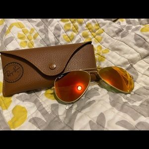 Rayban red mirrored aviators